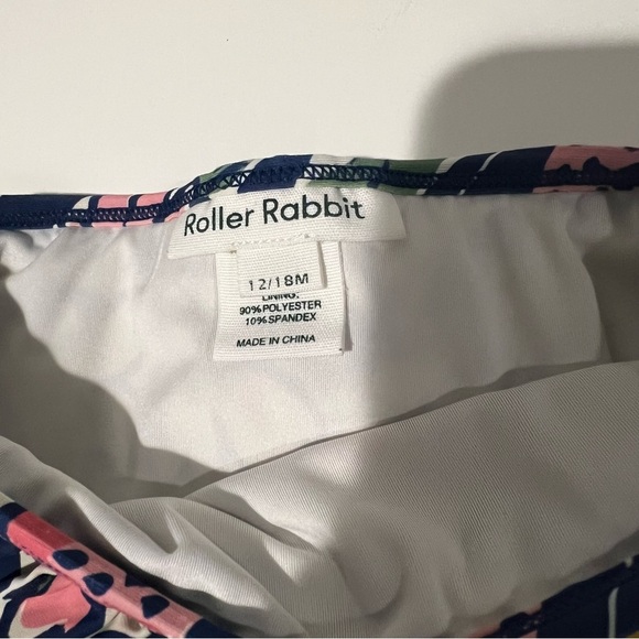 Long Sleeve Two Piece Roller Rabbit Rash Guard UPF 50 Swimsuit Size 12-18 Months - Picture 4 of 6